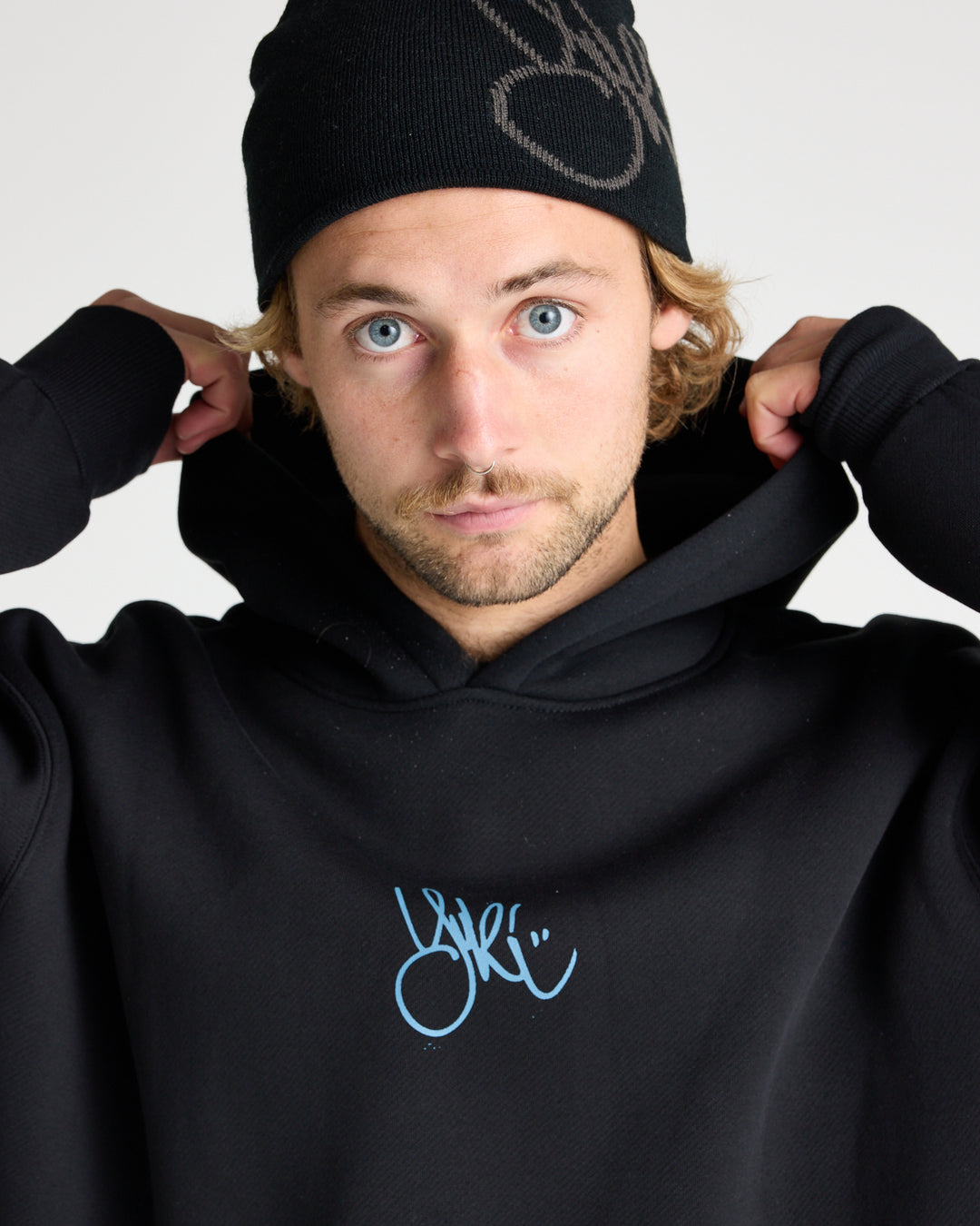 Hot Lap Hoodie Black — 380gsm Heavyweight Snow Hoodie | Yuki Threads